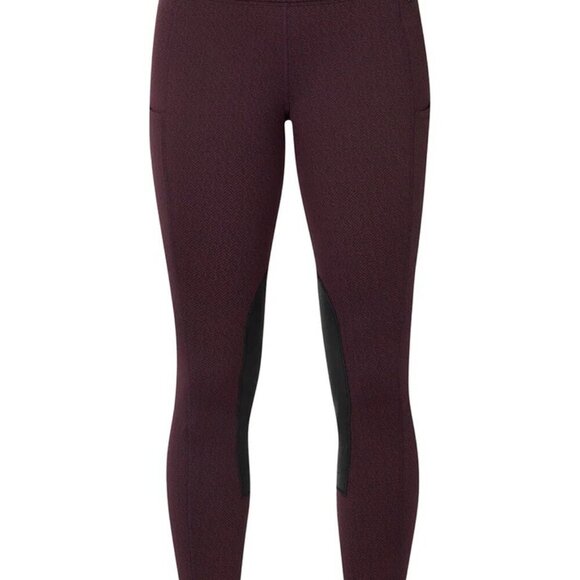 Kerrits Fleece Lite II Knee Patch Tight Women's XL Vineyard Maroon USA Made NWT - Picture 5 of 9